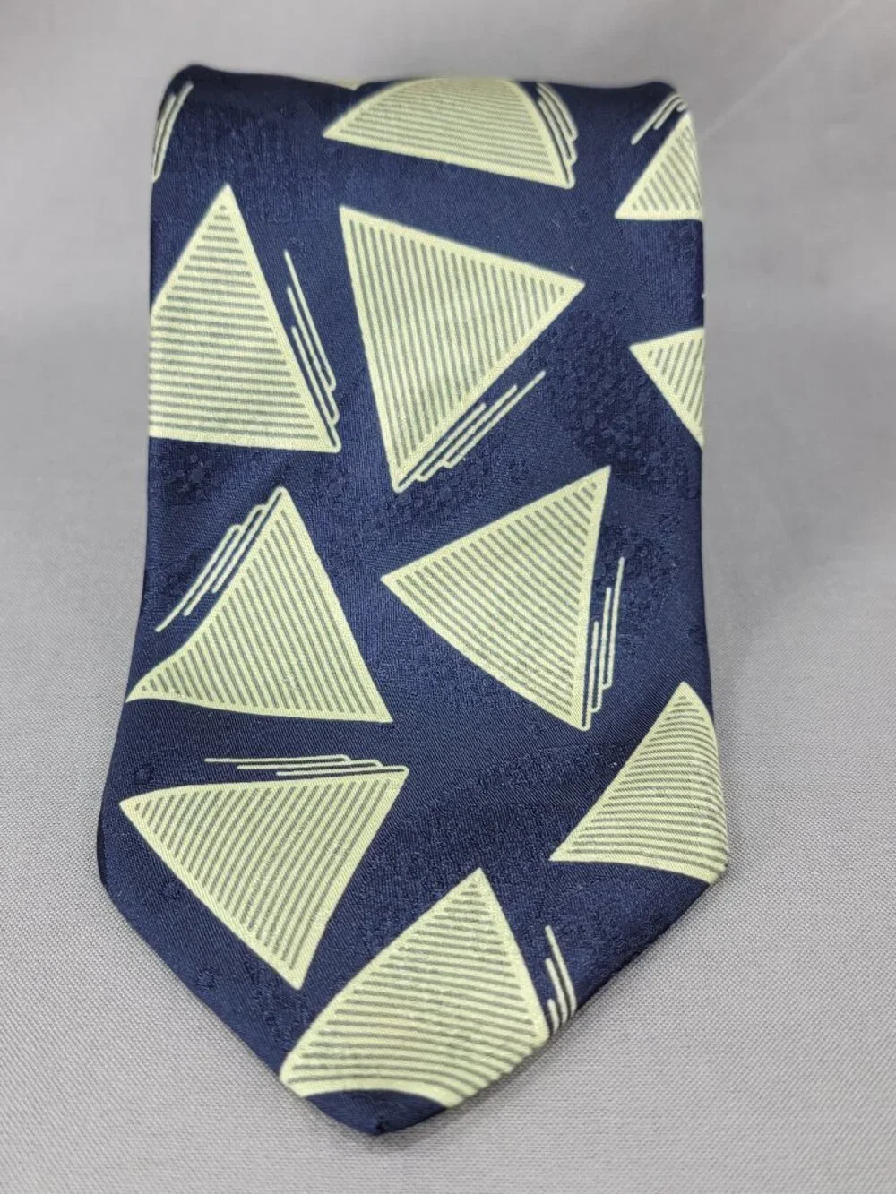 Vtg Robert Talbott Best of Class Silk Necktie Tie Mens Navy Green Geometric USA